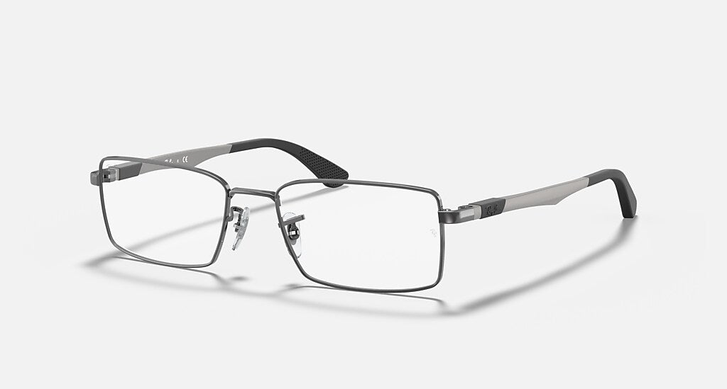 Ray-Ban Men's RB6275 2502 Gunmetal Rectangle Eyeglasses 55-17-135