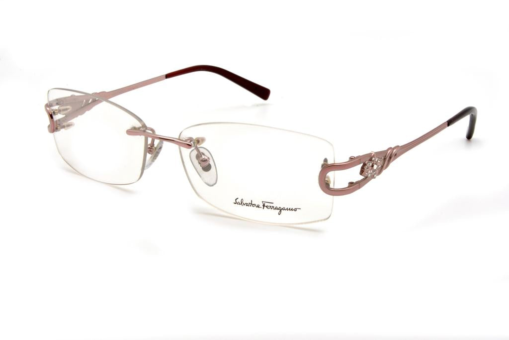 Ferragamo Women's 1807-B 511 Silver Rimless Eyeglasses 52-16-135