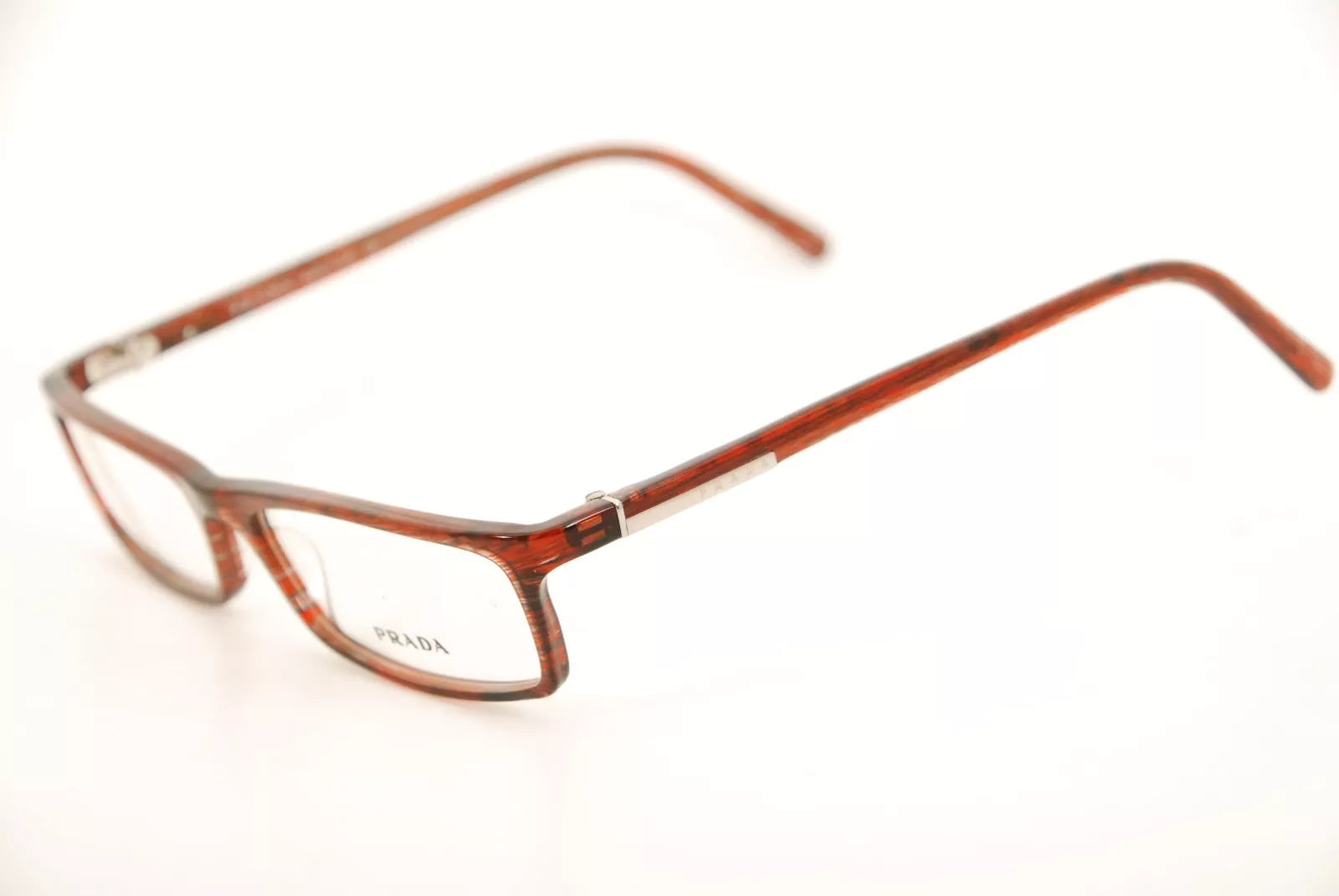 Prada VPR 10G 6AM-1O1 Red Brown Marble Frames Glasses Italy