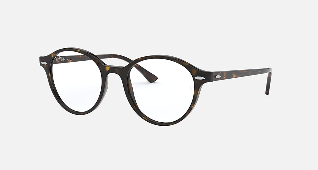 Ray-Ban Unisex RB7118F 2012 Black Round Eyeglasses 50-19-145
