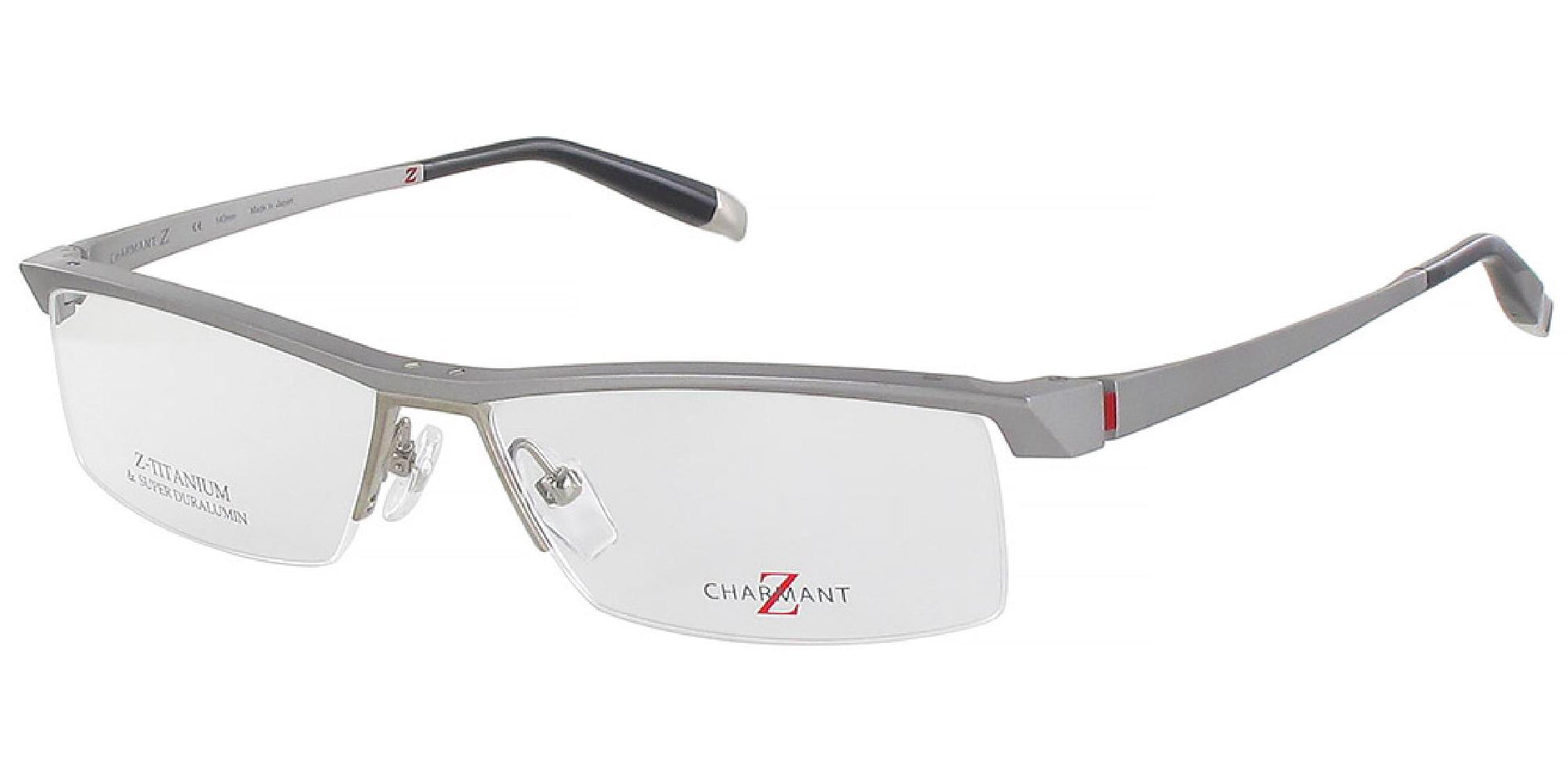 Charmant Men's ZT11744 SI Silver Half Rim Eyeglasses 56-15-140