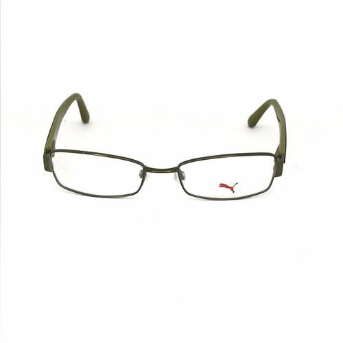 Puma Men's PU15206 GN Green Rectangle Eyeglasses 51-18-135
