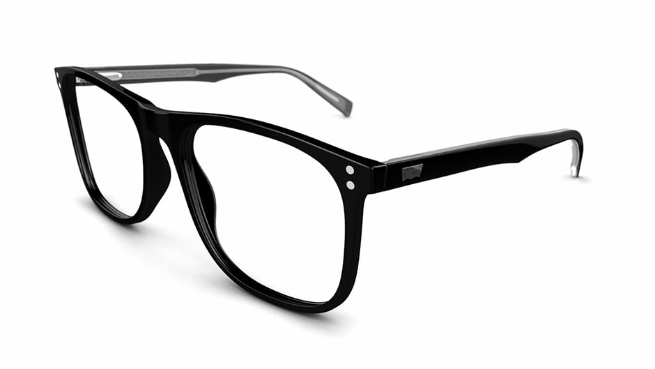 Levi's Men's LEVI03 5003681 Black Square Eyeglasses 56-18-145