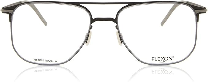 Flexon Men's B2004 034 Dark Gunmetal Square Eyeglasses 55-18-145