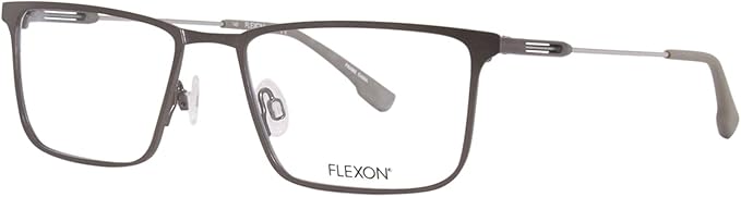 Flexon Men's E1121 033 Gunmetal Rectangle Eyeglasses 55-18-145