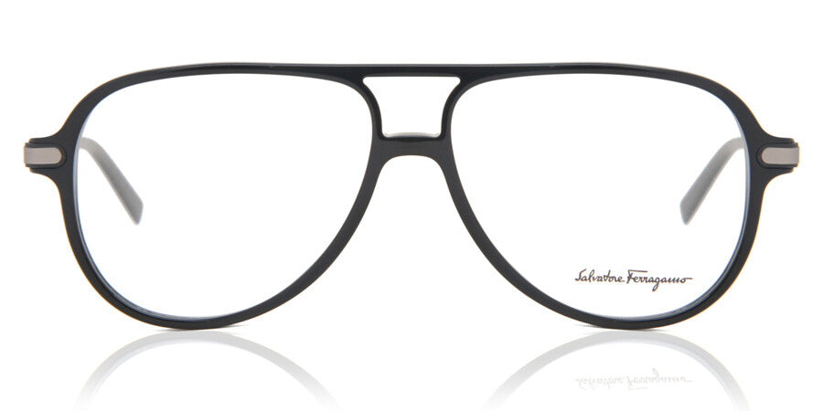Ferragamo Men's SF2855 001 Black Aviator Eyeglasses 57-13-145
