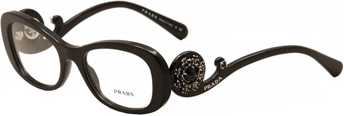 PRADA Eyeglasses Limited Edition VPR 10Q 1AB-101 Black Rhinestones 52mm