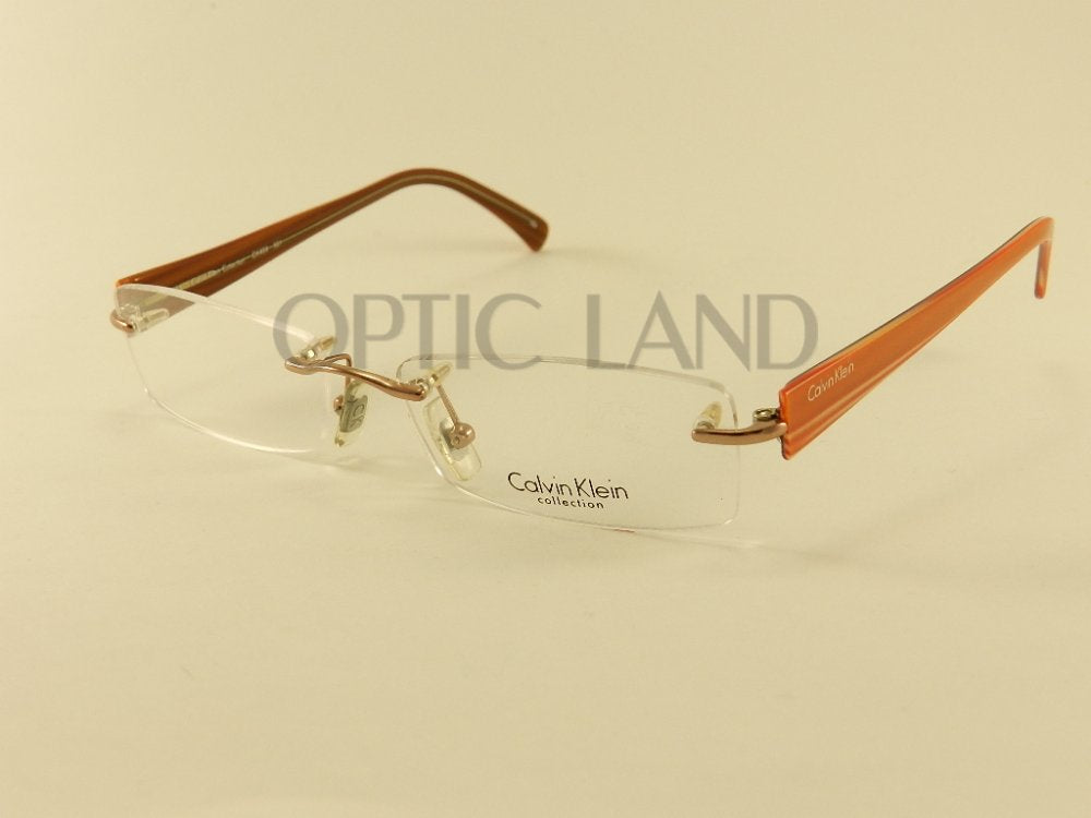 Calvin Klein Men's CK 484 551 Black Rimless Eyeglasses 52-16-135