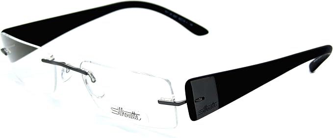 Silhouette Men's 7617 6057 Black Rimless Eyeglasses 49-17-140