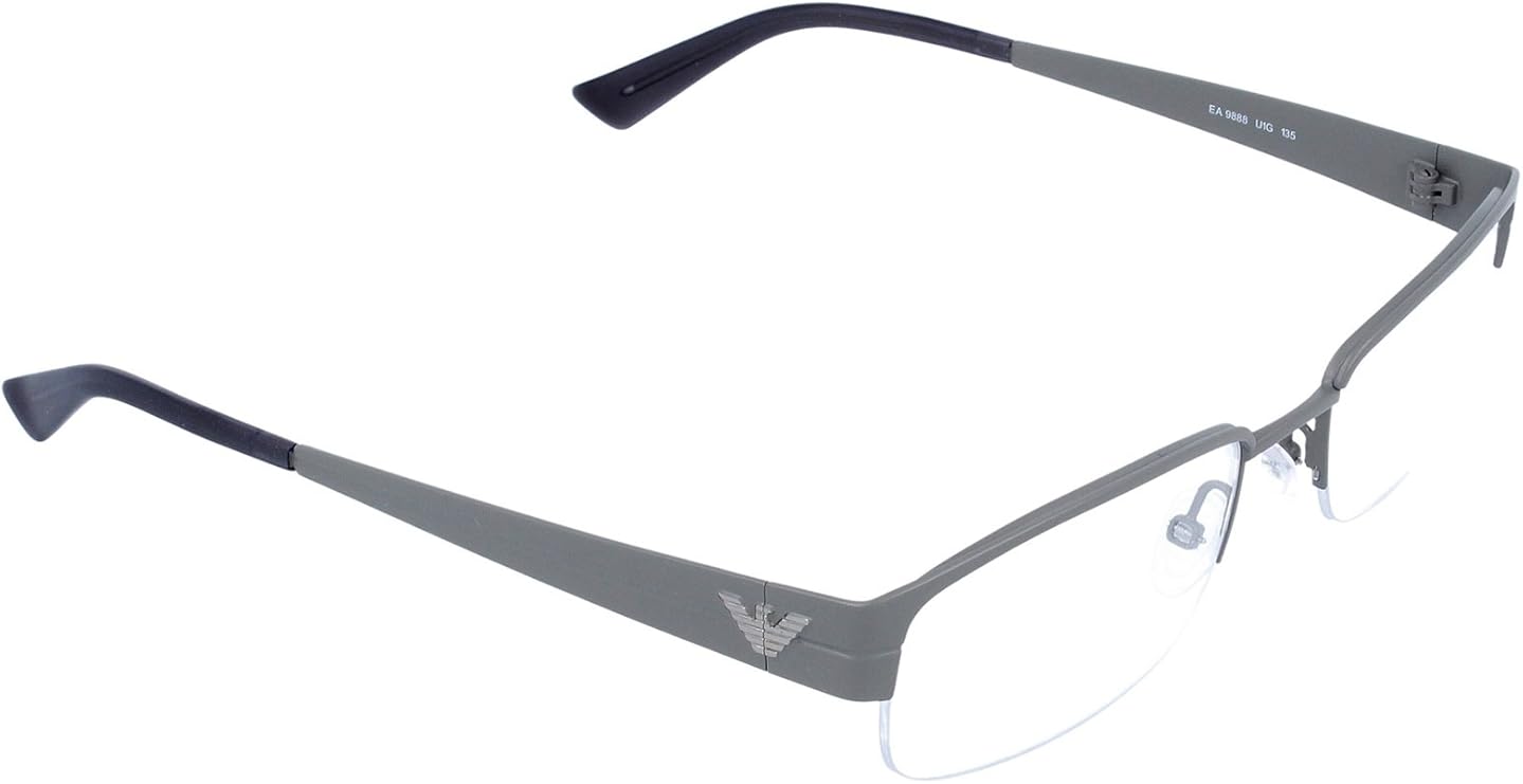 New Emporio Armani EA 9888 U1G Grey Black Frame Metal Eyeglasses