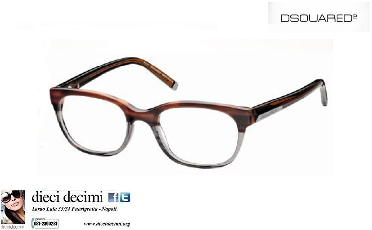 Dsquared Unisex DQ5041 65A Black Square Eyeglasses 51-19-145