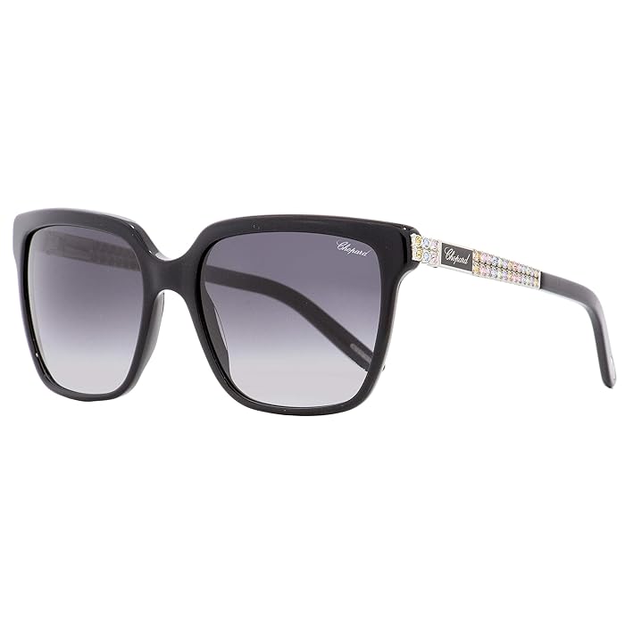 CHOPARD SCH 208S 0700 Square Sunglasses - Shiny Black Grey Gradient