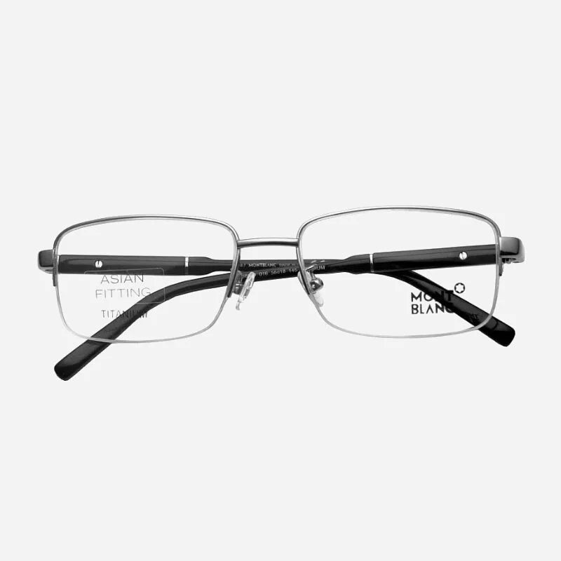 Mont Blanc Men's MB689-D 016 Silver Half Rim Eyeglasses 56-18-145 Duplicate