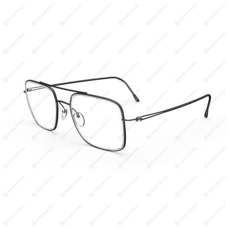 Silhouette Men's 5544 1040 Black Square Eyeglasses 53-20-145