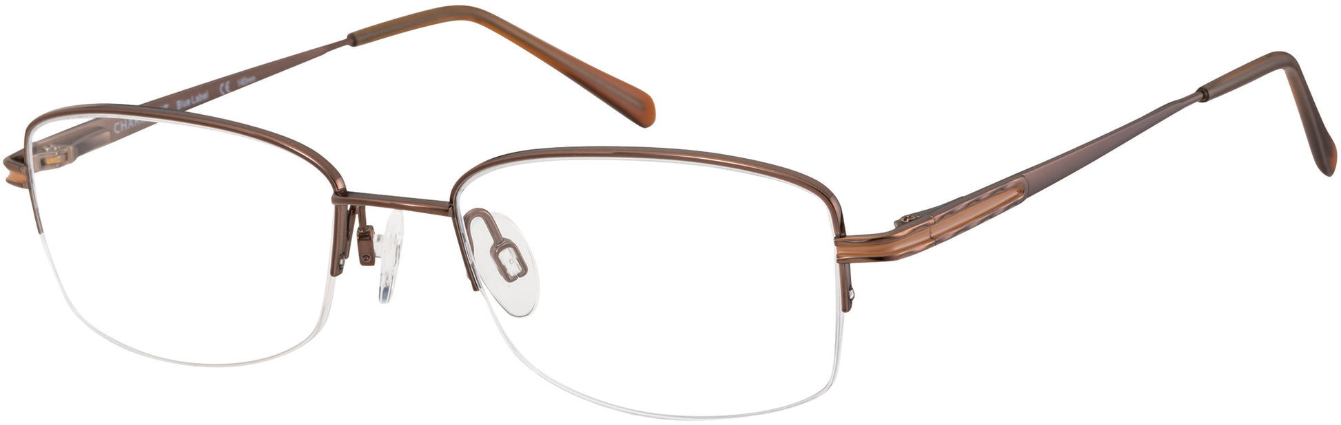Charmant Women's CH 16045 BR Brown Half Rim Eyeglasses 51-18-140