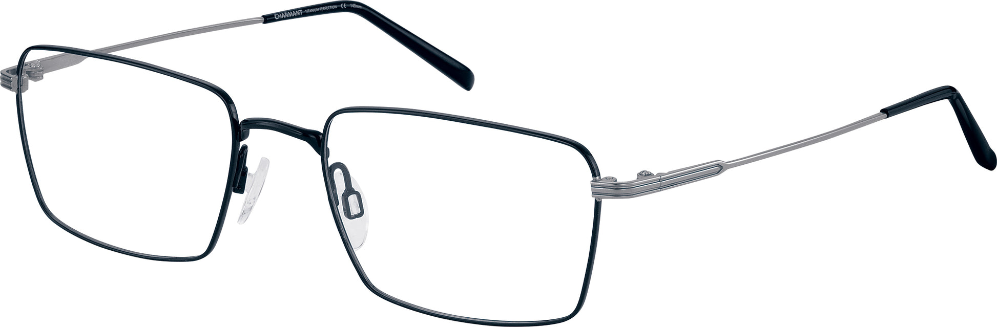 Charmant Men's CH29716 BK Black Square Eyeglasses 56-20-145