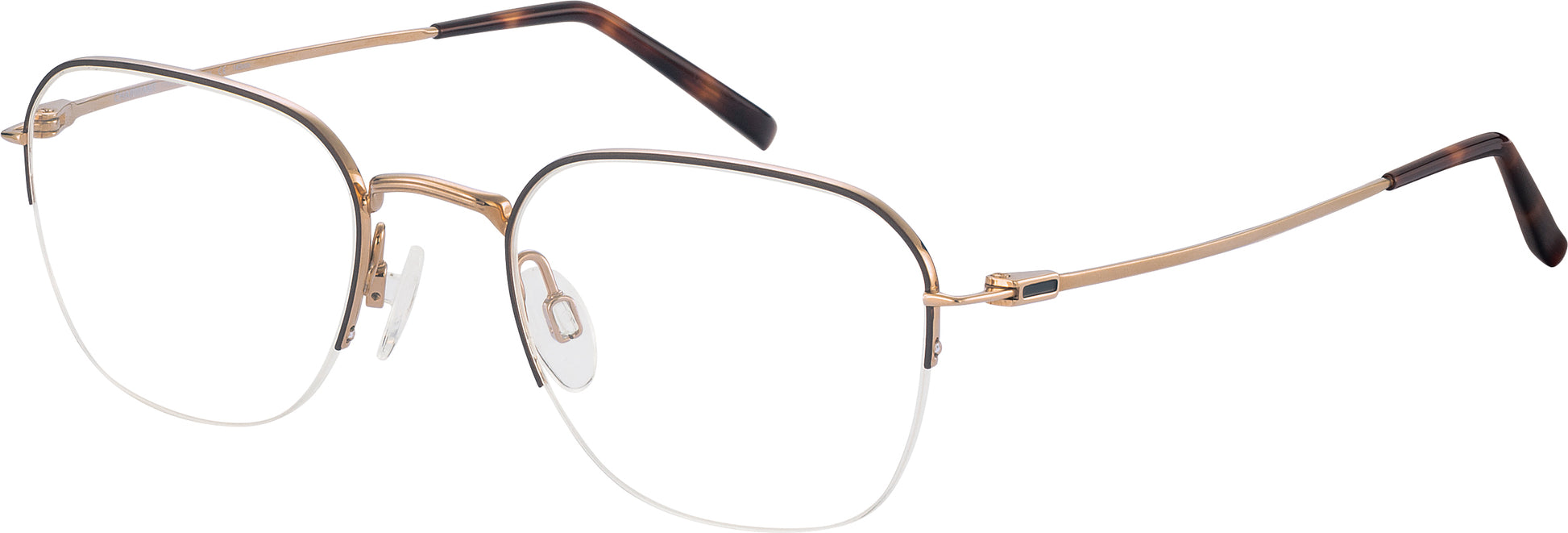Charmant Men's CH29717 GP Gold Half Rim Eyeglasses 50-21-145