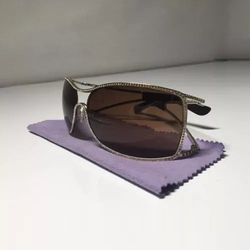 Valentino 5469/S Silver Brown Sunglasses With Rhinestones