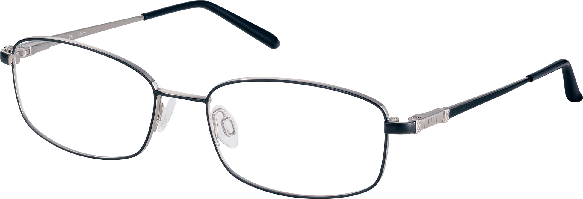 Elle Women's EL13488 BK Black Rectangle Eyeglasses 51-16-135