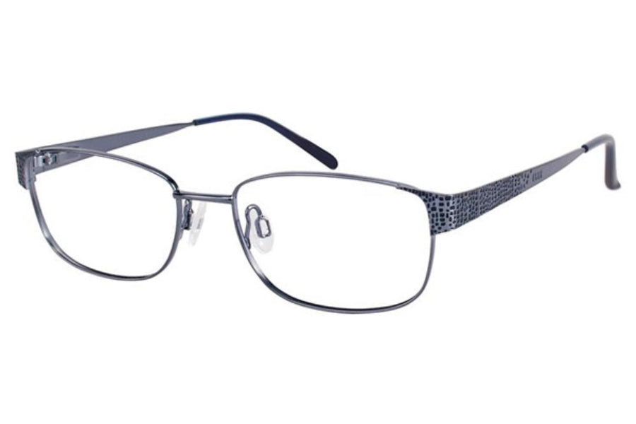 Elle Women's EL13408 BI Blue Rectangle Eyeglasses 51-16-135