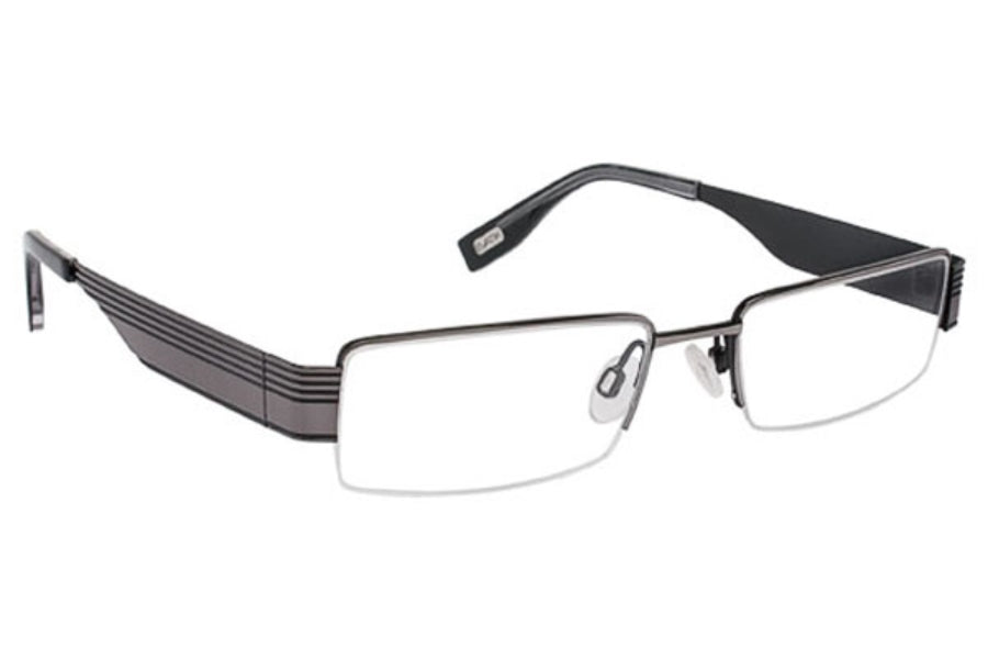 Evatik Men's 9014 511 Black Halfrim Eyeglasses 53-18-140