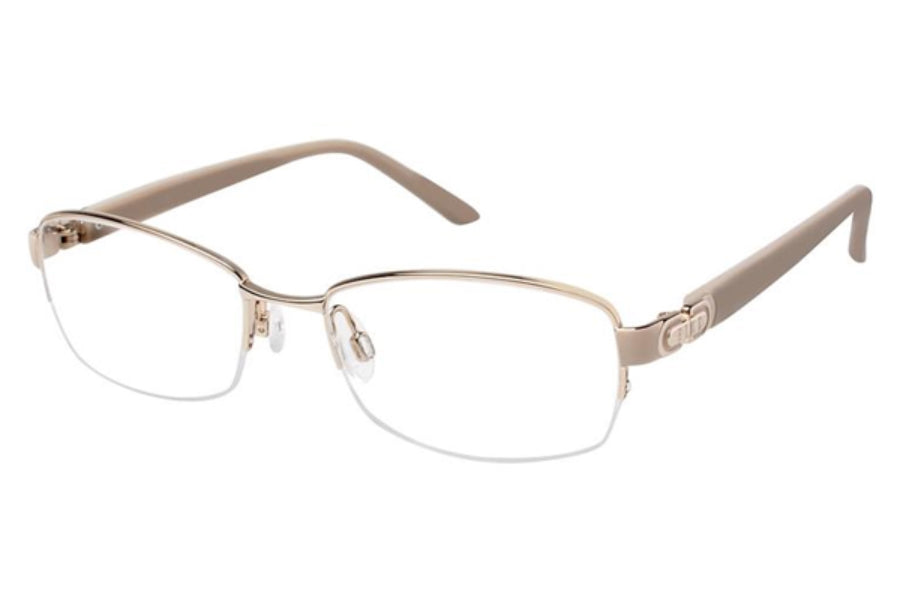 Elle Women's EL 13390 BE Beige Half Rim Eyeglasses 53-17-135