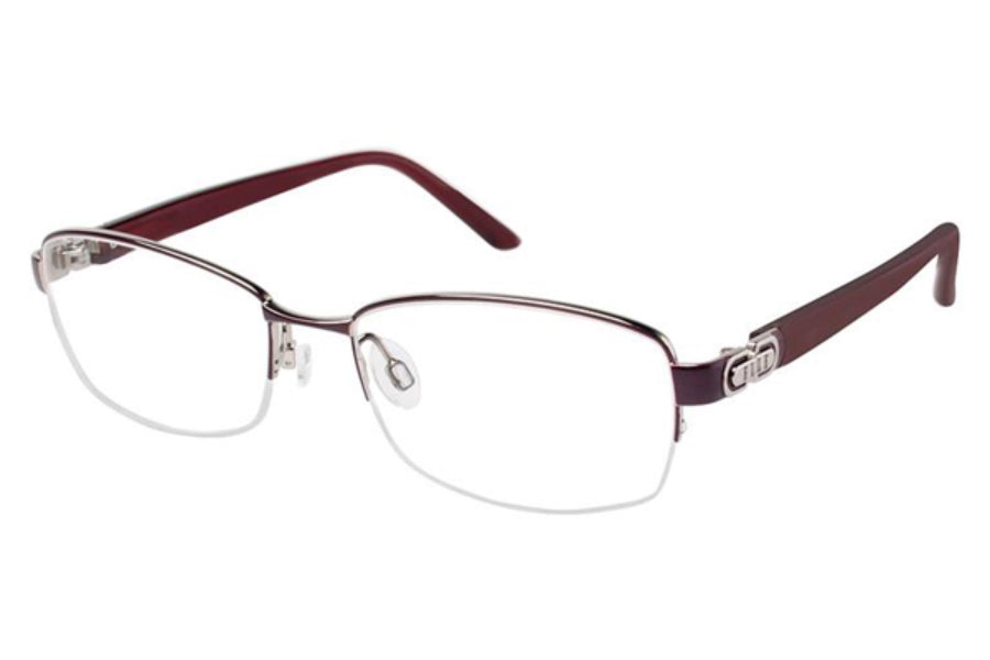 Elle Women's EL 13390 PK Pink Half Rim Eyeglasses 53-17-135