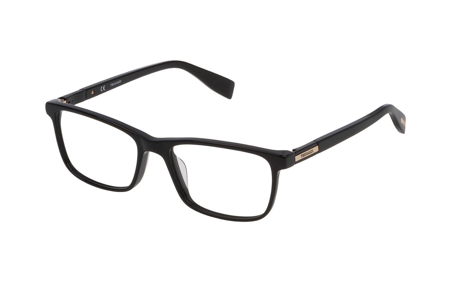 Trussardi Men's VTR 242 0700 Black Square Eyeglasses 55-18-145