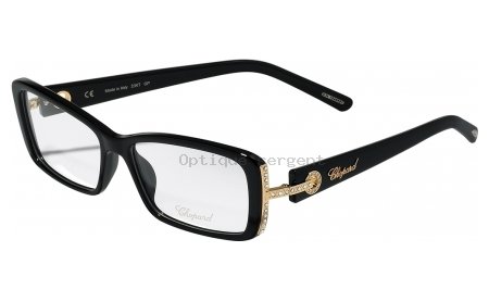 Chopard Women's VCH118S 0700 Black Rectangle Eyeglasses 54-15-135