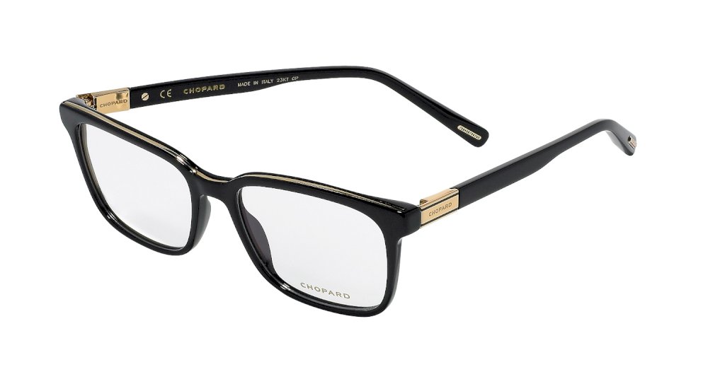 Chopard Men's VCH251 0700 Black Rectangle Eyeglasses 54-18-145