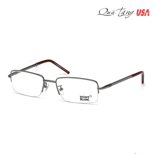 Mont Blanc Men's MB440 008 White Half Rim Eyeglasses 55-19-135