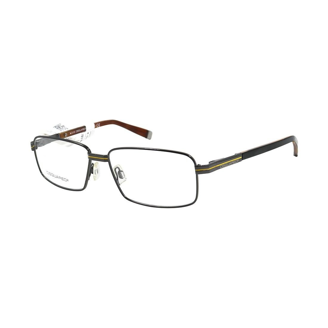 Dsquared Men's DQ5012 087 Black Rectangle Eyeglasses 54-14-140