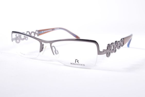 Rodenstock Women's R4809 A Black Half Rim Eyeglasses 54-17-145