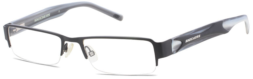 Skechers Men's SK3003 SBLK Black Rectangle Eyeglasses 51-17-140