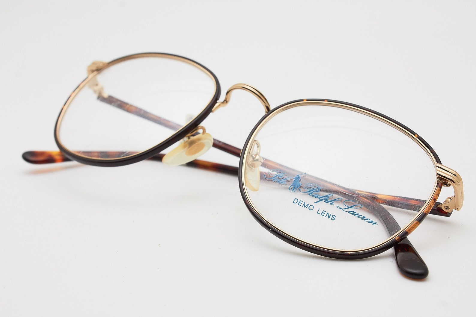 RALPH LAUREN Polo Classic 54 oval glasses 1990s gold