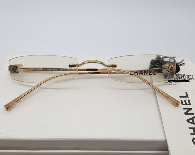 Chanel Women's 2039 C191 Black Rimless Eyeglasses 53-20-135