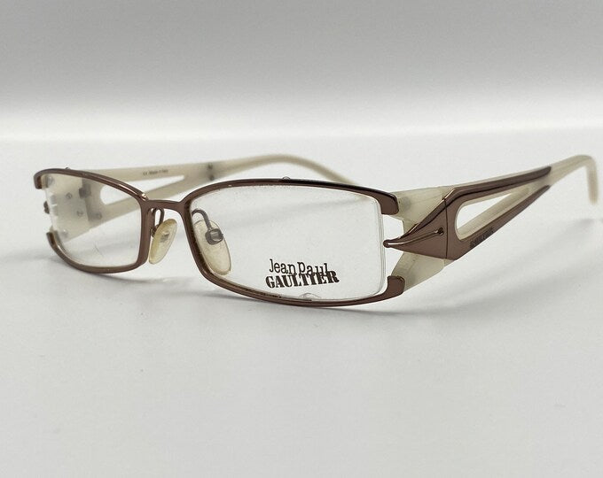 Jean Paul Gaultier Women's VJP097 0568 White Rectangle Eyeglasses