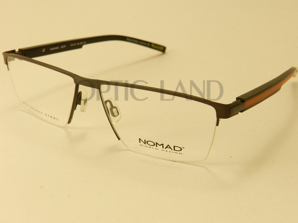 Nomad Men's 2523N BB022 Black Halfrim Eyeglasses 54-15-140