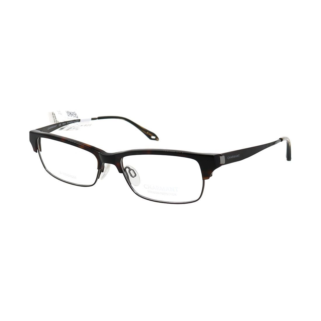 Charmant Unisex CH10262 BK Black Rectangle Eyeglasses 54-16-140