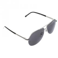 Mont Blanc MB 504T Black/Silver Aviator Sunglasses