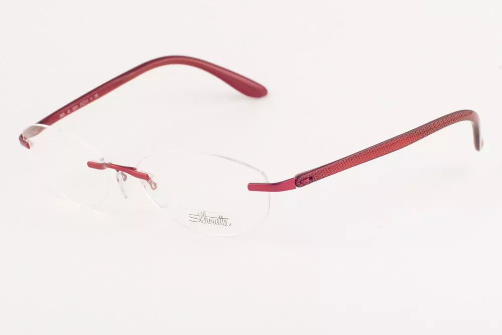Silhouette Women's 6605 6053 Red Rimless Eyeglasses 53-17-130