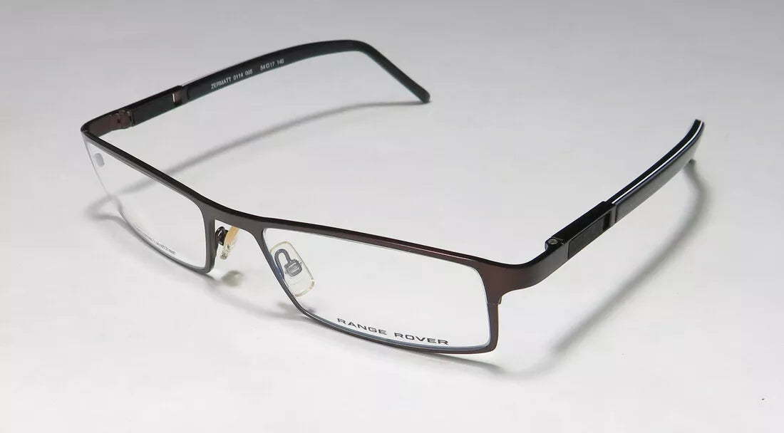 Range Rover Men's ZERMATTE 0114 004 Black Rectangle Eyeglasses 54-17-140