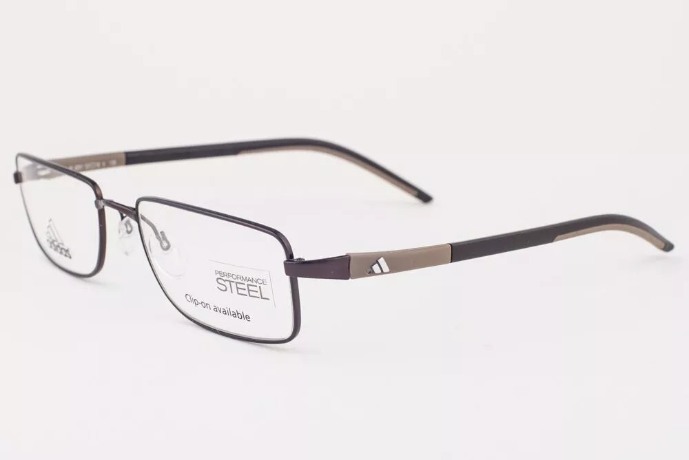 Adidas Men's a644 6051 Chocolate Rectangle Eyeglasses 52-18-135