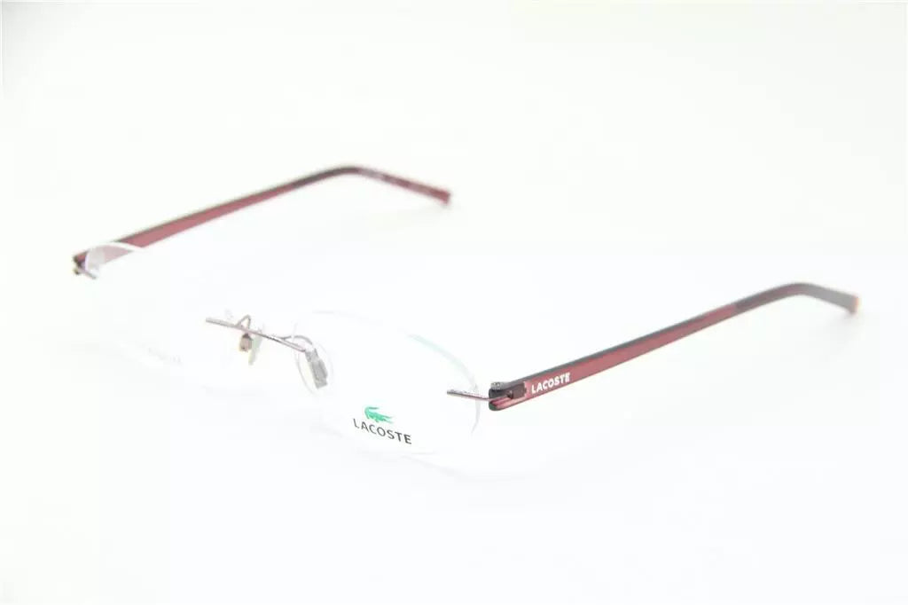 NEW LACOSTE LA 12029 PU SILVER RED AUTHENTIC EYEGLASSES