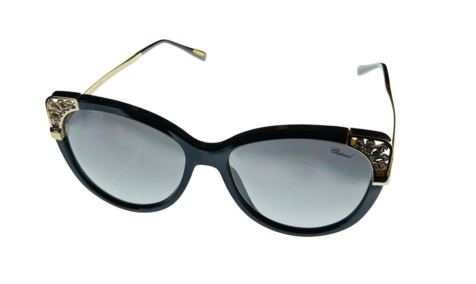 CHOPARD SCH 233S 0700 Cat Eye Sunglasses - Black Gold