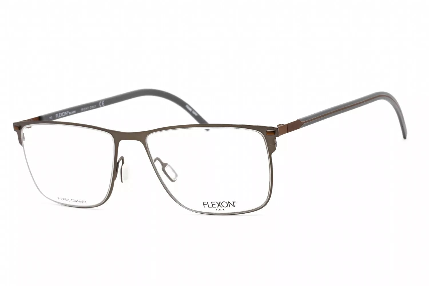 Flexon Men's B2077 033 Gunmetal Rectangle Eyeglasses 55-17-145