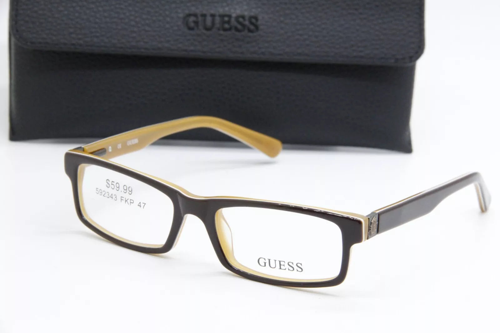 NEW GUESS GU 9059 BRN DARK BROWN AUTHENTIC EYEGLASSES W/CASE 47-15