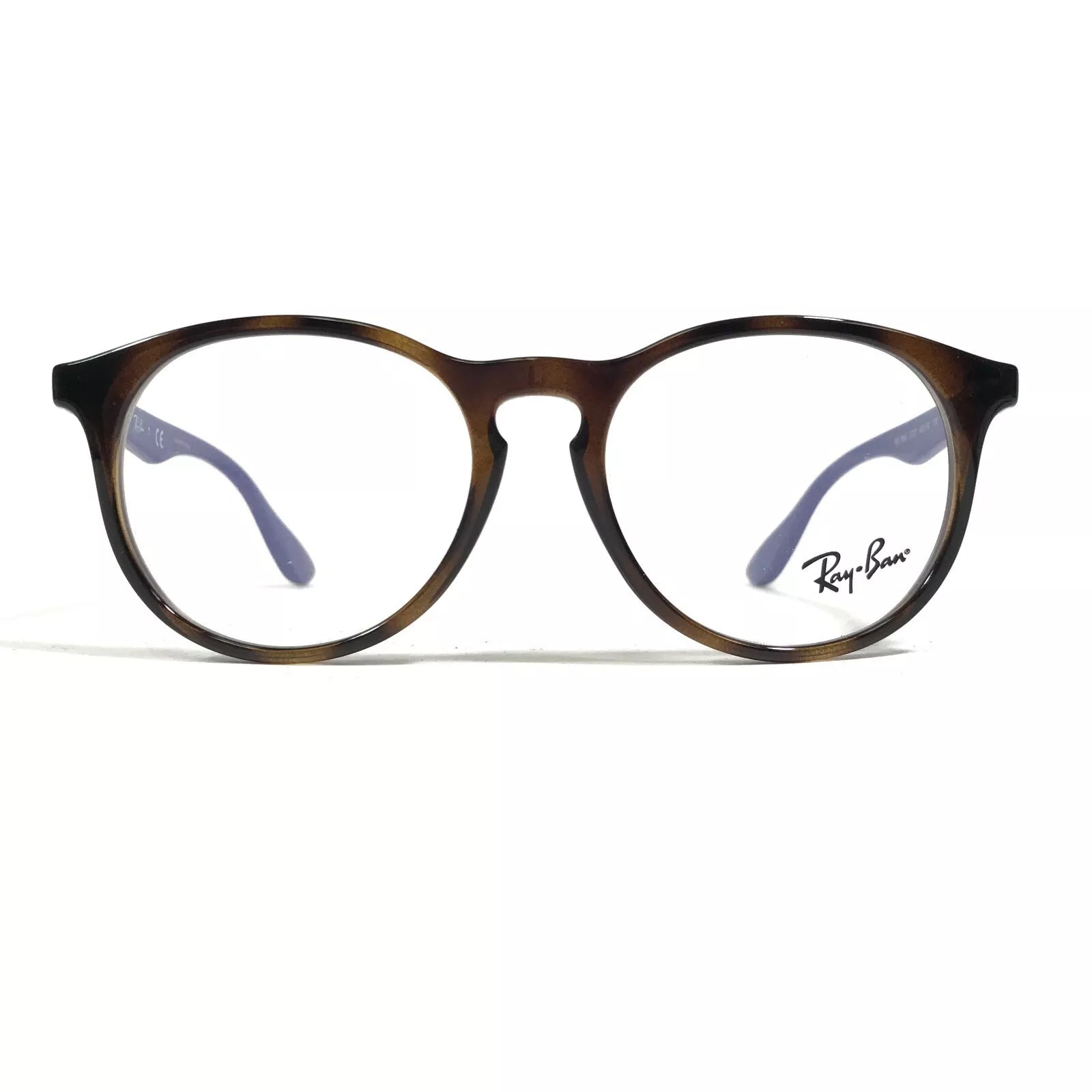Ray-Ban Unisex RB1554 3727 Blue Brown Tortoise Round Eyeglasses 46-16-130