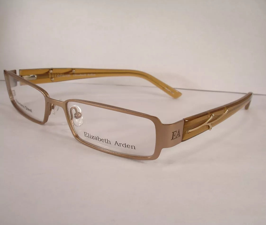 Elizabeth Arden Women's EA 1036-3 Gold Rectangle Eyeglasses 51-16-135