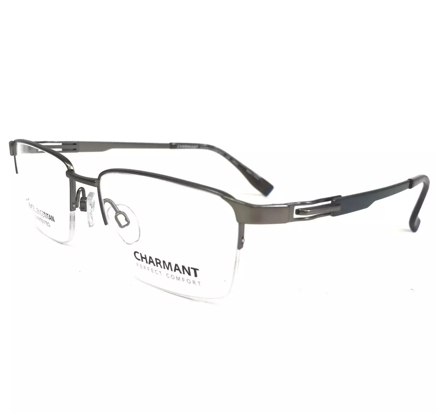 Charmant Men's CH12341 GR Grey Half Rim Eyeglasses 54-18-145
